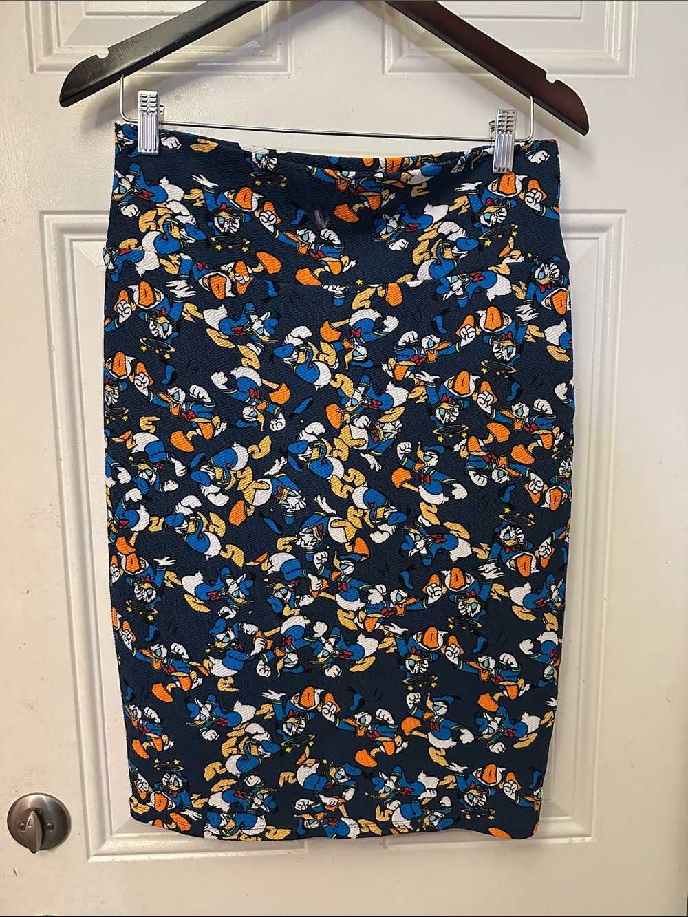 Disney Adult Navy Donald Duck Print Pencil Skirt size M Medium raver fashion